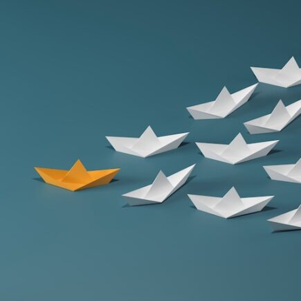 Ledarskap, båtar som åker åt samma håll med en ledare i fronten